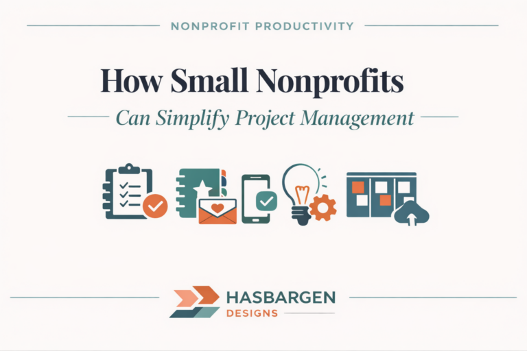 Header graphic for Productivity Tips showing teal and orange organization icons.